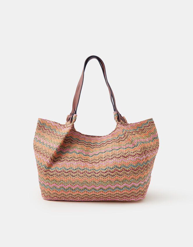 Stripe Raffia Tote Bag-GRS CERTIFIED-ODM/OEM