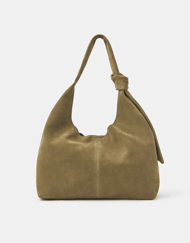 Slouchy Knot Leather Shoulder Bag Green-GRS CERTIFIED-OEM/ODM