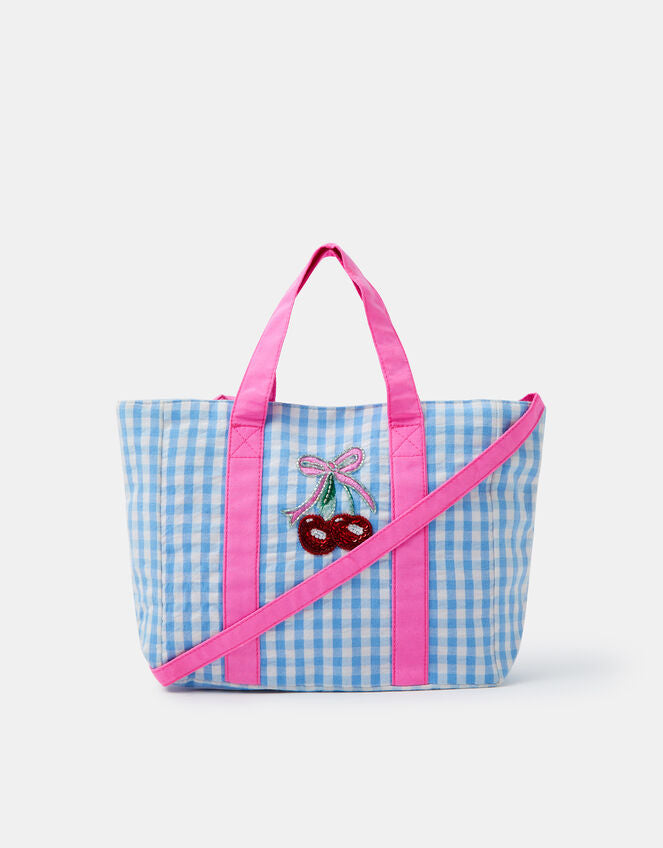 Girls Mini Cherry Gingham Tote Bag