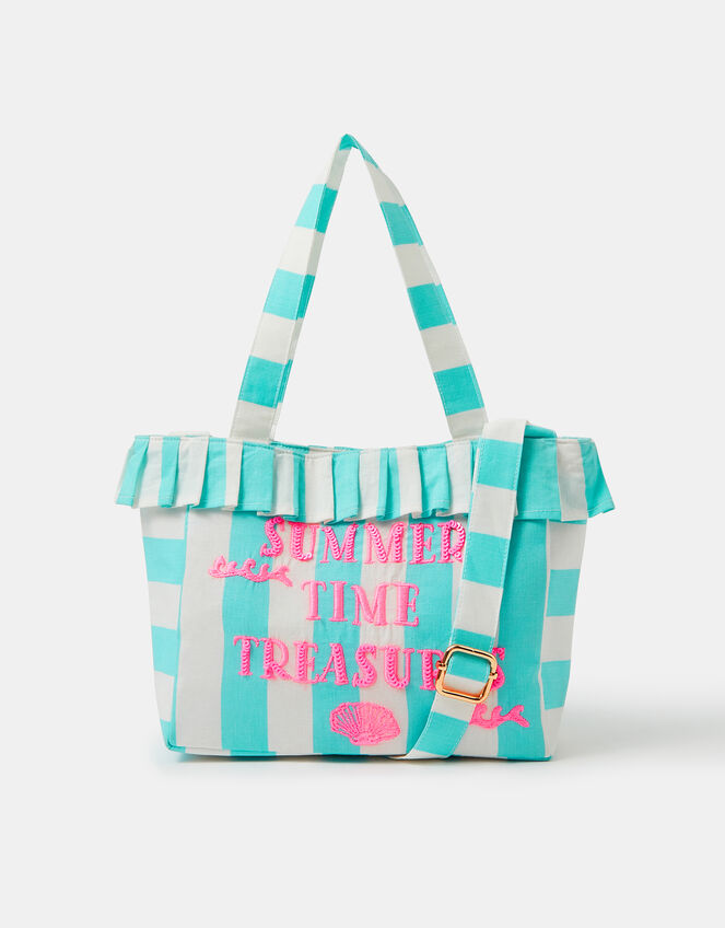 Girls Summer Time Stripe Tote Bag-GRS CERTIFIED