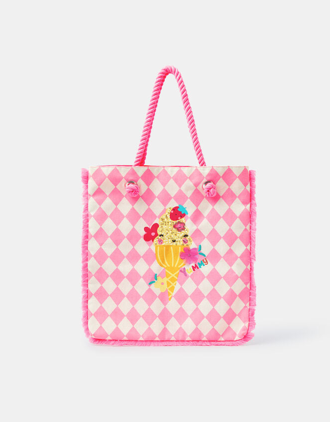 Girls Embellished Ice Cream Tote Bag-GRS Certified-ODM/OEM