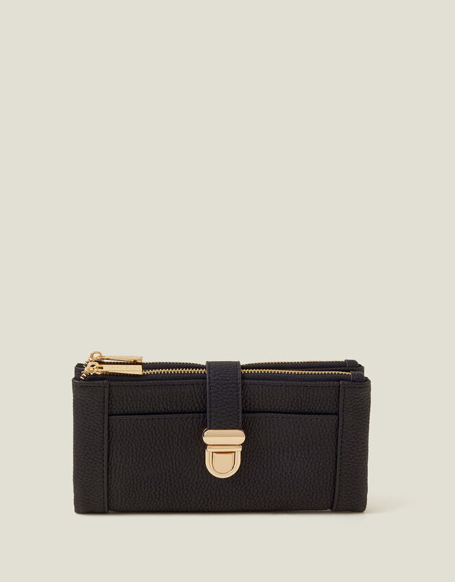 Push Lock Wallet Black-GRS CERTIFIED-ODM/OEM