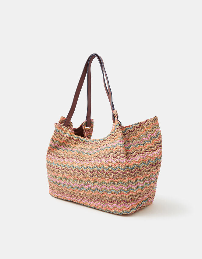 Stripe Raffia Tote Bag-GRS CERTIFIED-ODM/OEM