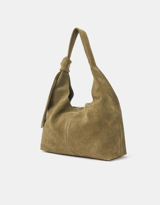 Slouchy Knot Leather Shoulder Bag Green-GRS CERTIFIED-OEM/ODM