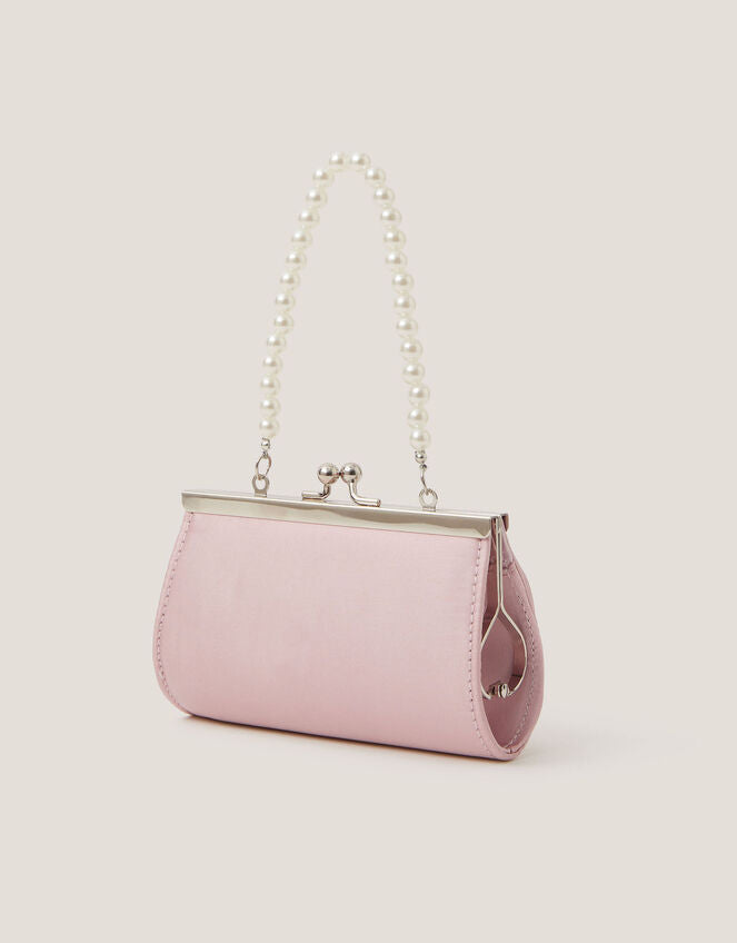 Satin Rose Bow Mini Bag Pink-GRS CERTIFIED-ODM/OEM