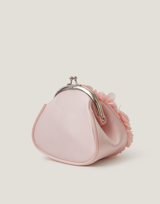 Appliqué Floral Cluster Clip Frame Bag Pink-GRS CERTIFIED-ODM/OEM