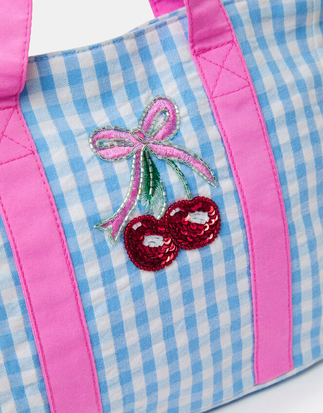 Girls Mini Cherry Gingham Tote Bag