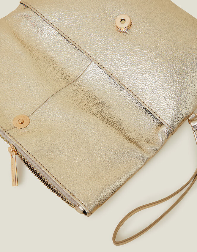 Metallic Fold Over Clutch Gold-GRS CERTIFIED-OEM/ODM