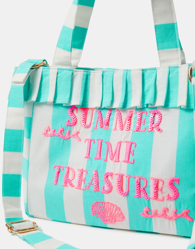 Girls Summer Time Stripe Tote Bag-GRS CERTIFIED