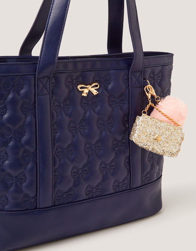 Bow Quilted School Tote Bag-GRS CERTIFIED-ODM/OEM