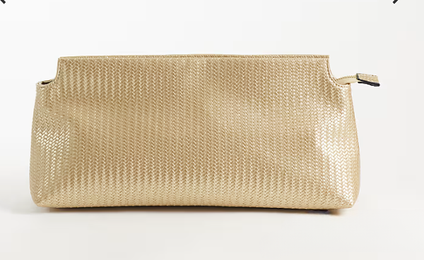 Oversized clutch in gold weave-GRS Certified, ODM/OEM