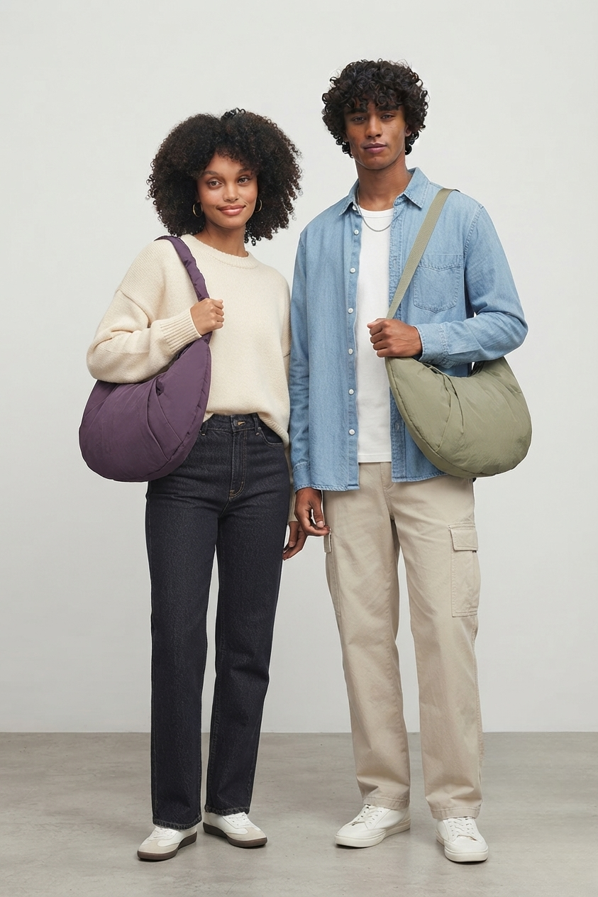 Recycled Nylon Hobo Shoulder Bag – GRS Certified