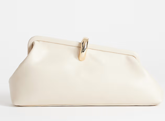 Medium clutch with hardware in stone-GRS Certified- ODM/OEM