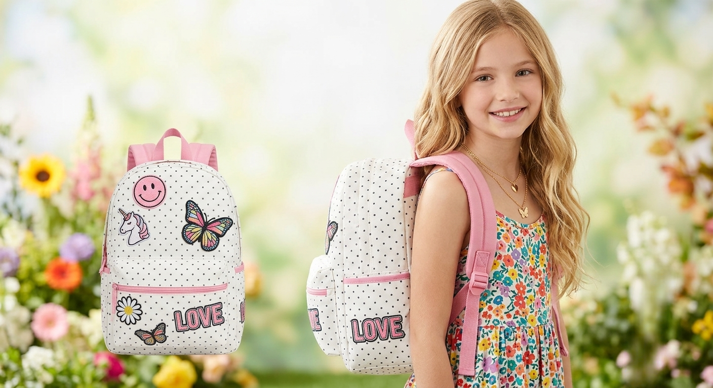 Girls Polka Dot Unicorn Backpack-GRS OEM/ODM