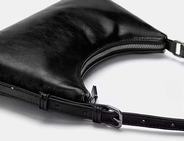 Buckled shoulder bag in black-GRS Certified-ODM/OEM