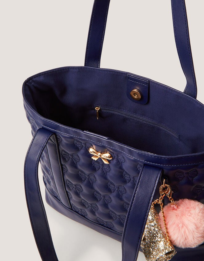 Bow Quilted School Tote Bag-GRS CERTIFIED-ODM/OEM