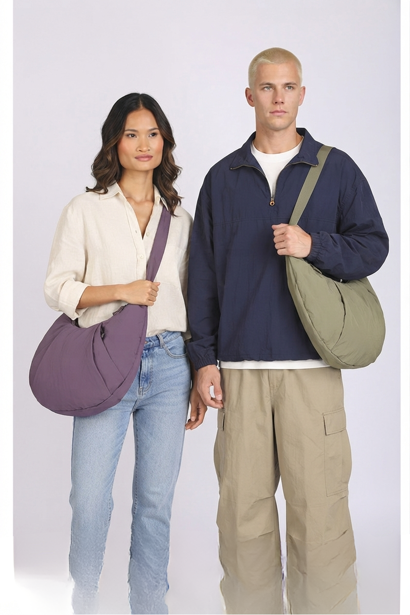 Recycled Nylon Hobo Shoulder Bag – GRS Certified