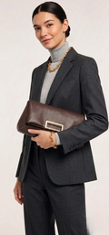 Clutch style Fold-over flap top Gold-tone hardware-GRS Certified-ODM/OEM