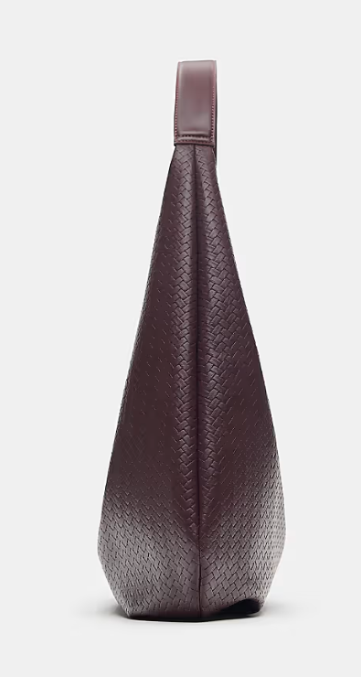 Woven effect shopper bag in burgundy-GRS Certified - ODM/OEM