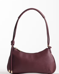 Shoulder bag with knot detail skinny strap in burgundy-GRS Certified-ODM/OEM