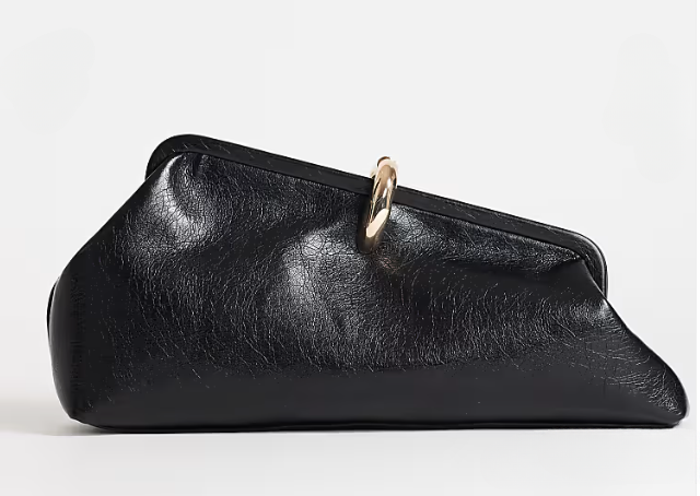 Medium clutch with hardware in black-GRS Certified-ODM/OEM
