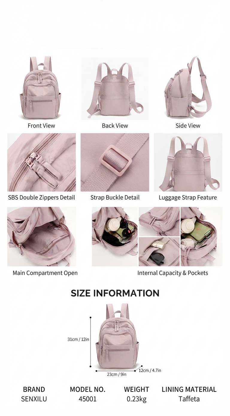 Compact Backpack – GRS Certified Recycled Nylon