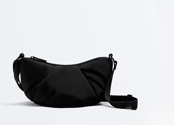Mini quilted crossbody bag in black-Recycled Polyester-ODM/OEM