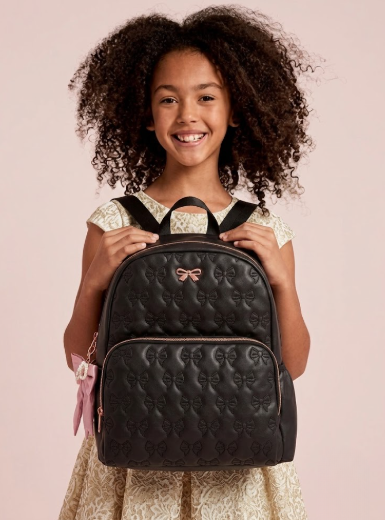 Bow Quilted School Backpack-GRS CERTIFIED-ODM/OEM