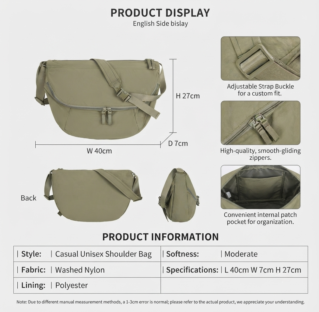 Casual Crossbody Bag – GRS Certified Recycled Nylon