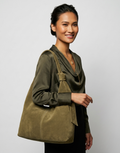 Slouchy Knot Leather Shoulder Bag Green-GRS CERTIFIED-OEM/ODM