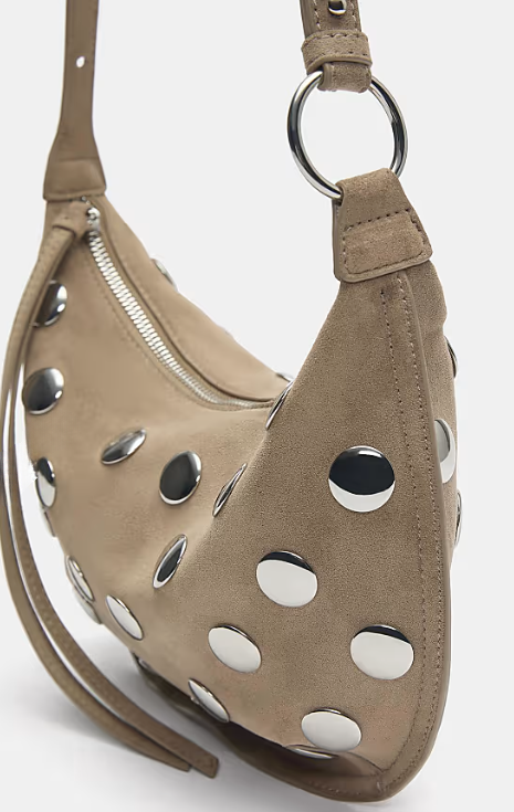 Studded crossbody bag in grey/camel-GRS Certified-ODM/OEM