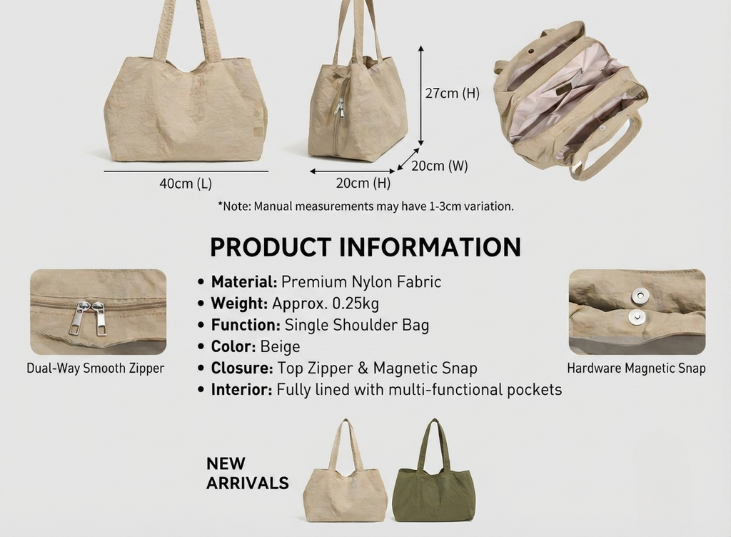 Recycled Nylon Single Shoulder Bag – GRS Certified