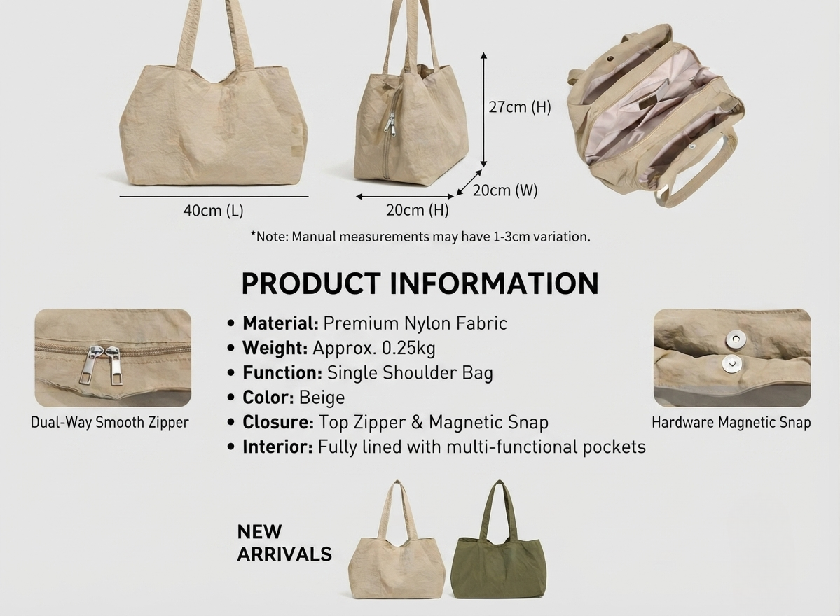 Recycled Nylon Single Shoulder Bag – GRS Certified