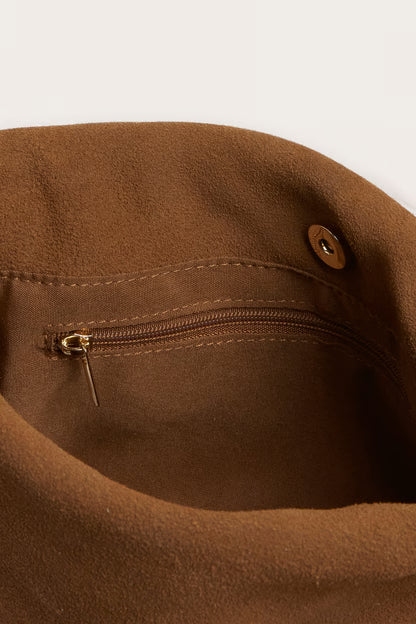 Shoulder bag in real suede