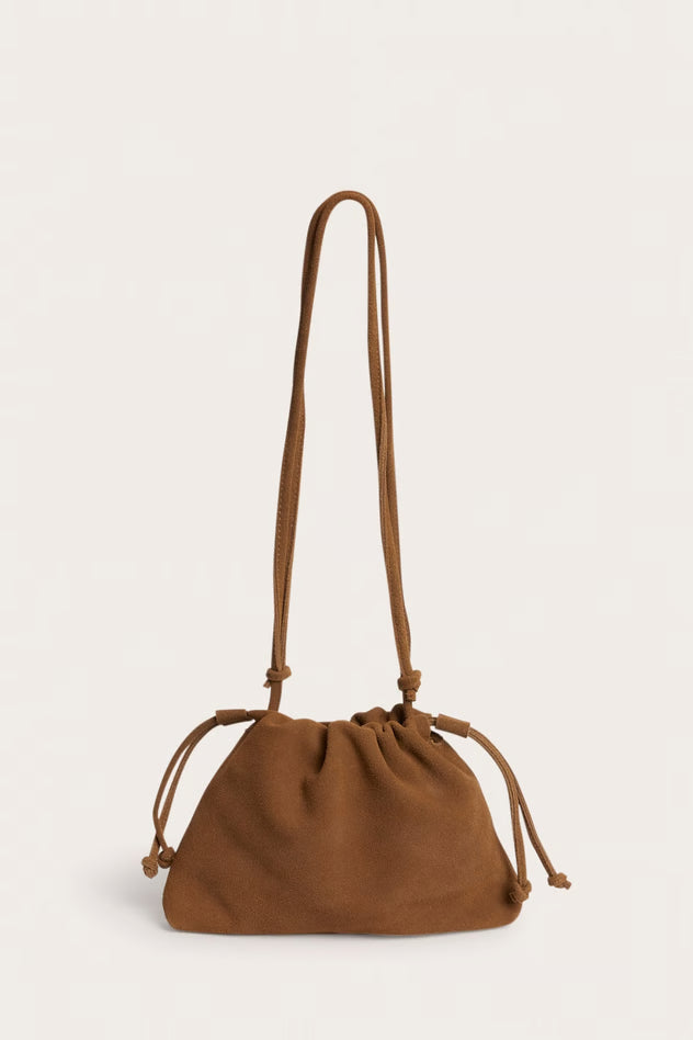 Shoulder bag in real suede