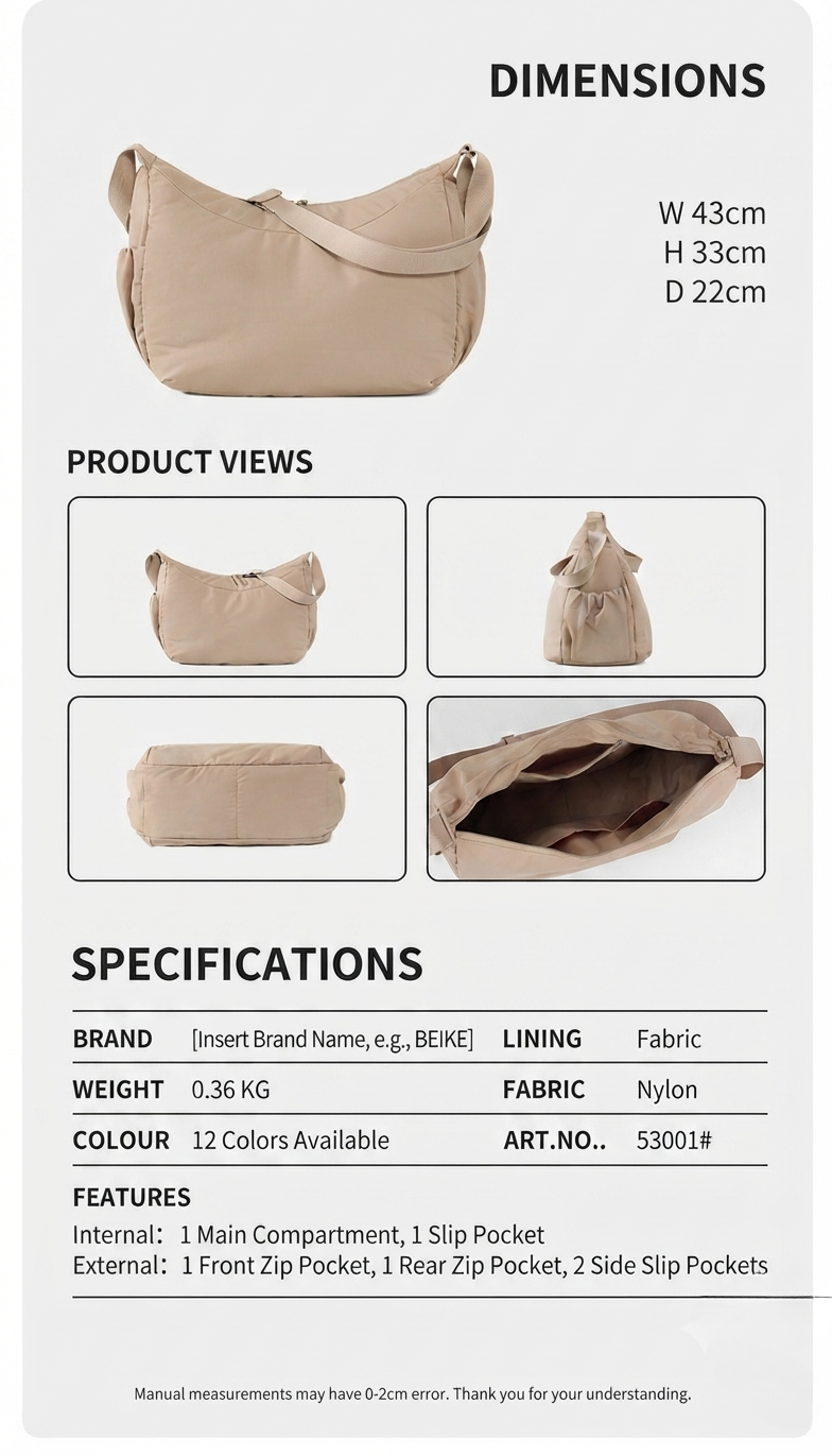 Recycled Nylon Shoulder Bag – GRS Certified
