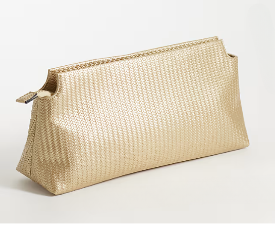 Oversized clutch in gold weave-GRS Certified, ODM/OEM