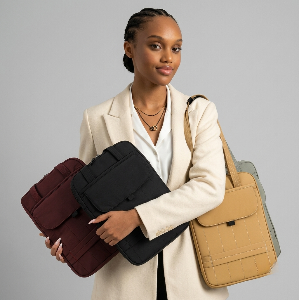 Vertical Laptop Bag – GRS Certified Recycled Nylon (Small & Large)