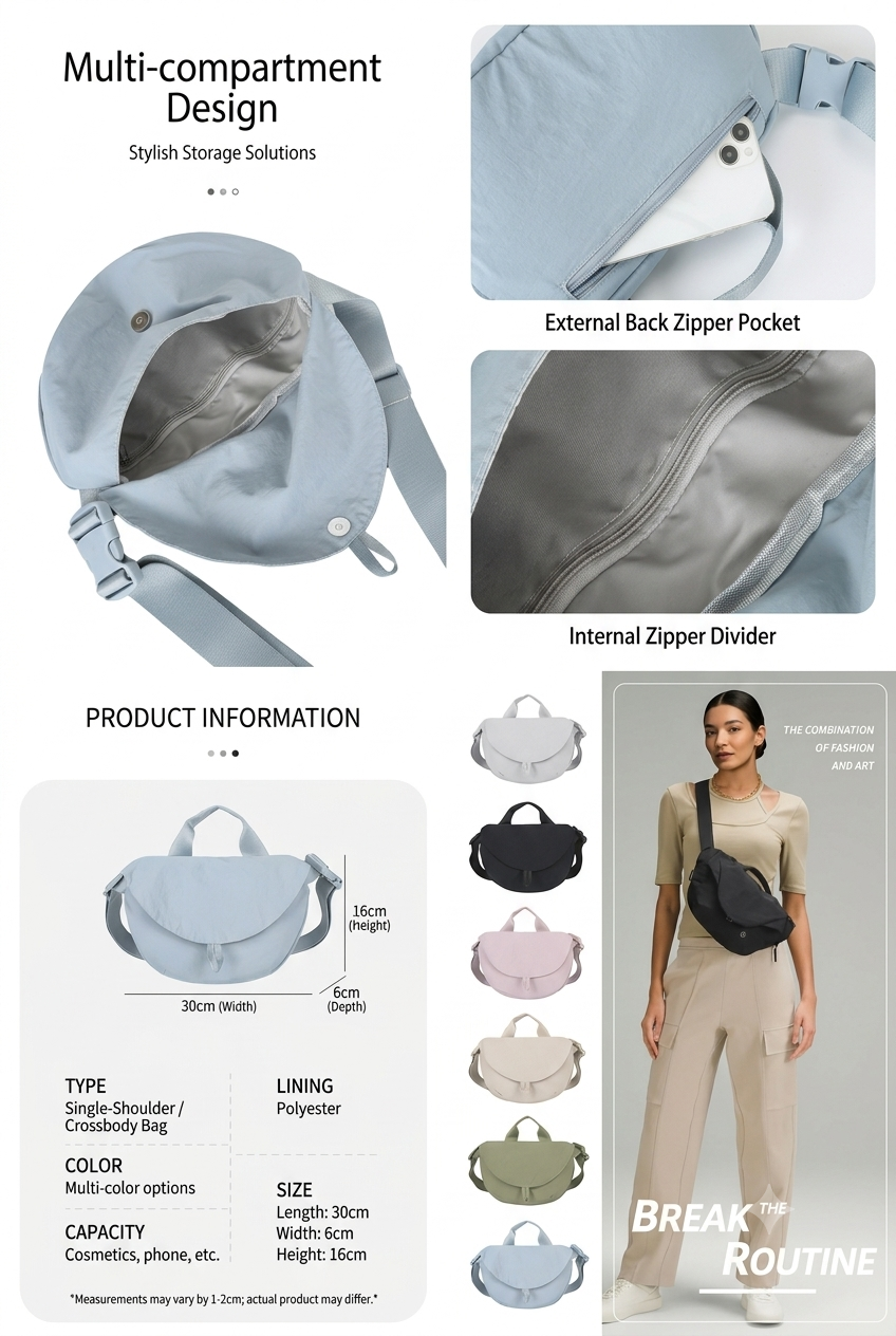 GRS Certified Recycled Nylon Crossbody Bag