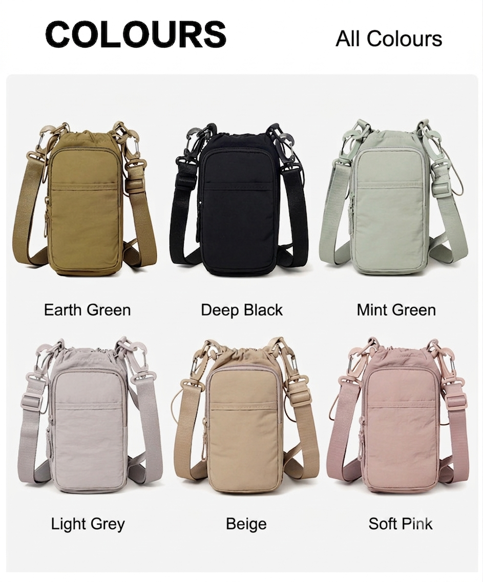 Recycled Nylon Water Bottle & Phone Bag – GRS Certified