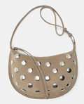 Studded crossbody bag in grey/camel-GRS Certified-ODM/OEM