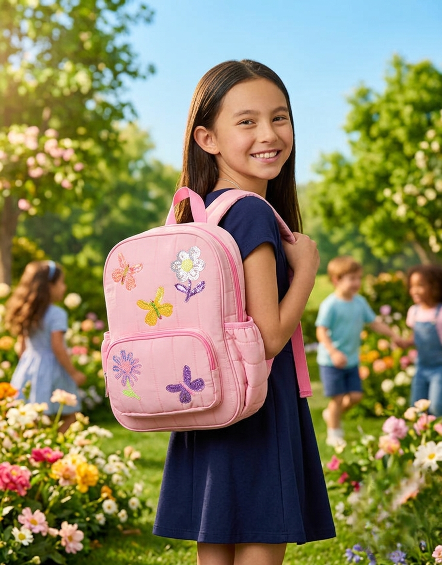Sequin Quilted Backpack-GRS CERTIFIED-ODM/OEM