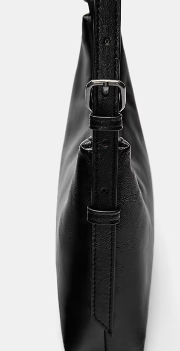 Buckled shoulder bag in black-GRS Certified-ODM/OEM