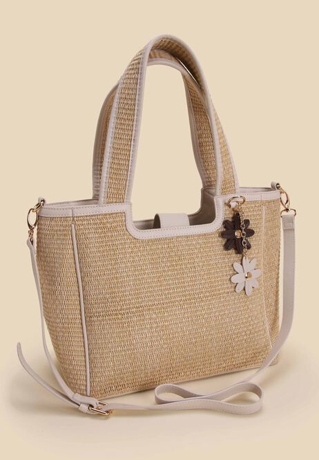 Neutral Straw Tote Charm Bag-GRS Certified-ODM/OEM
