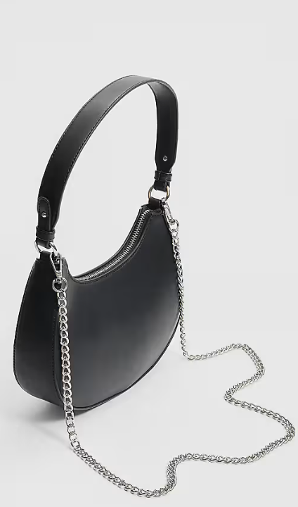 Half moon shoulder bag in white, GRS certified, ODM/OEM