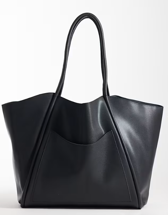 Oversized tote bag in black-GRS Certified -ODM/OEM