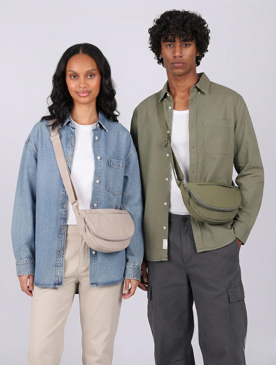 Recycled Nylon Minimalist Crossbody Bag – GRS Certified