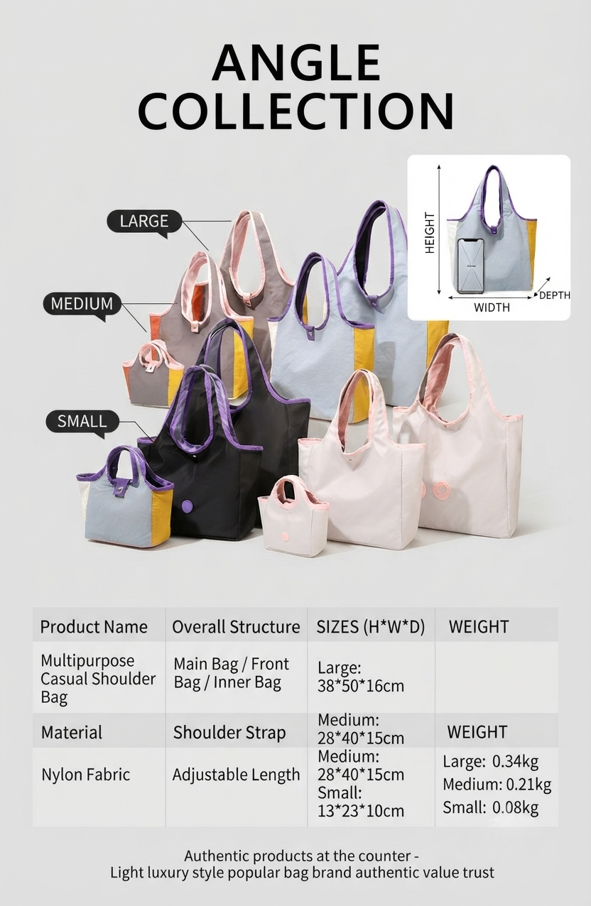 Multipurpose Casual Shoulder Bag (GRS Certified Recycled Nylon)