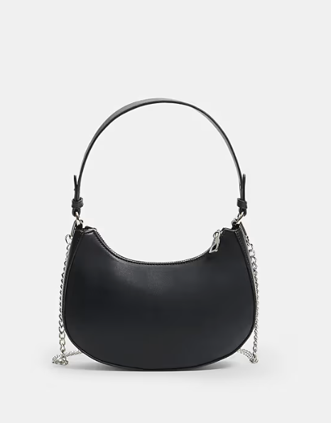 Half moon shoulder bag in white, GRS certified, ODM/OEM