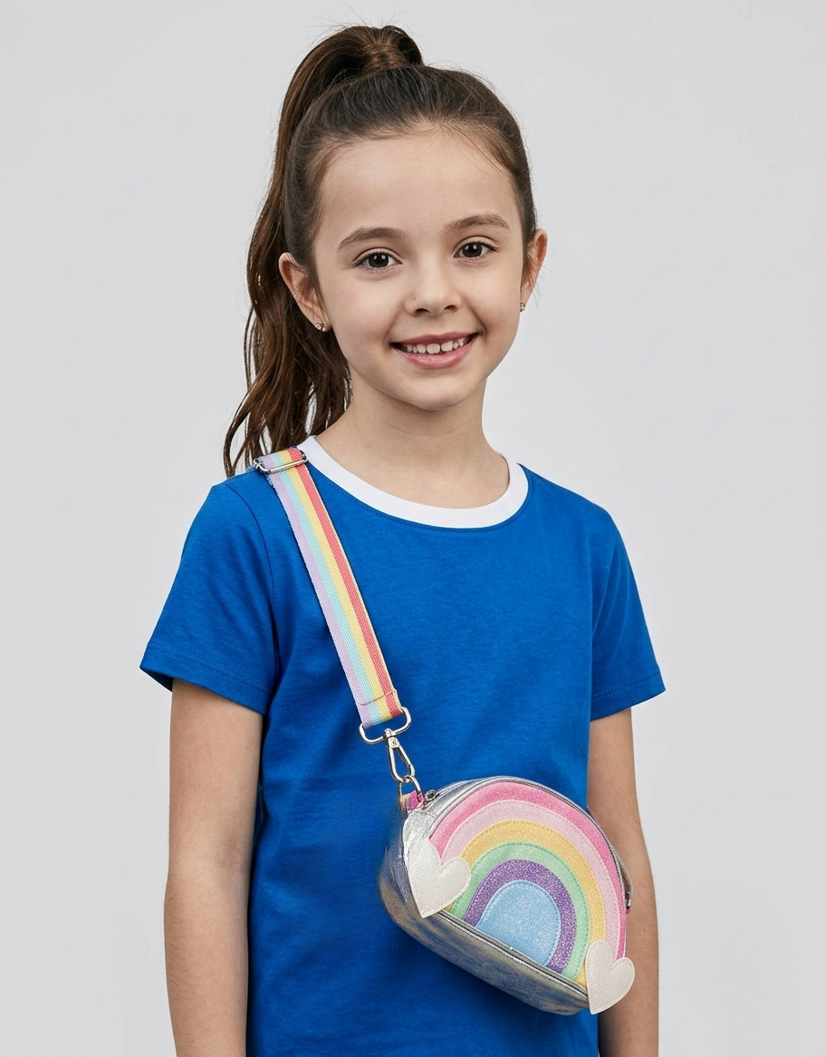 Girls Rainbow Cross-Body Bag-GRS CERTIFIED-ODM/OEM
